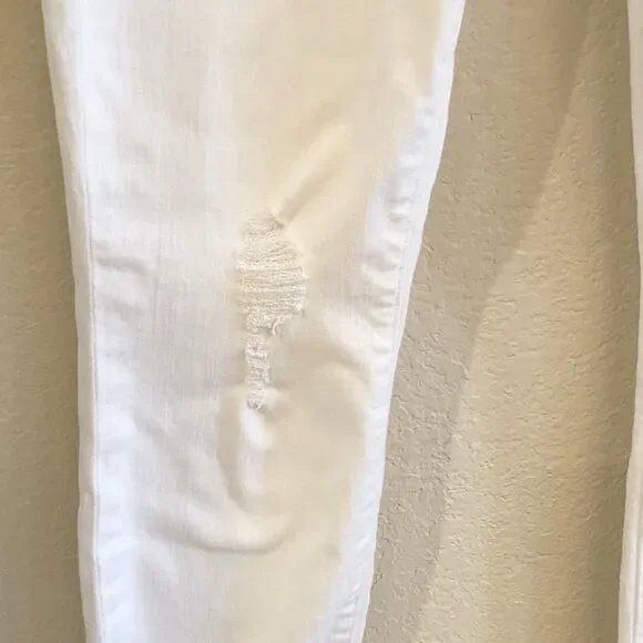 J Crew White Jeans Womens Size‎ 27 Blue Lookout High Rise Skinny Distressed - Picture 5 of 9
